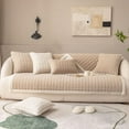 thumbnail image 2 of Velvet Plush Plaid Quilted Sofa Cover Super Soft Non Slip Sectional Couch Cover Farmhouse Fluffy Fuzzy Sofa Slipcover Furniture Protector for Dogs Cats Pet, 2 of 14
