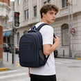 thumbnail image 5 of KEVCHE Classic Solid Color 21 Inch Backpack, Padded Shoulder Straps for Work Office Gym and Sports, Travel Commute Daypack with Multiple Compartments, Durable Lightweight Rucksack for Daily Use, 5 of 7