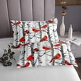 thumbnail image 3 of Erosebridal Ensemble de Couvre-Lit Cardinal, Branches de Bouleau, Microfibre, 3 of 5
