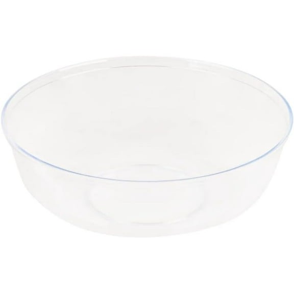 EcoQuality 16 oz Clear Round Plastic Bowls - Disposable Plastic Soup Bowls, Heavy Duty Salad Bowls, Reusable Soup Bowl, Baby Showers, Weddings, Birthday Party, BPA Free (10)