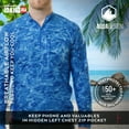thumbnail image 3 of Aqua Design Men's Spear Fishing 1/4 Zip High Collar Long Sleeve Rash Guard Shirt: Green Bayou size 2XL, 3 of 5
