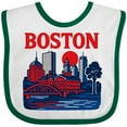 thumbnail image 3 of Inktastic Boston Skyline Illustration Retro Style Boys or Girls Baby Bib, 3 of 4