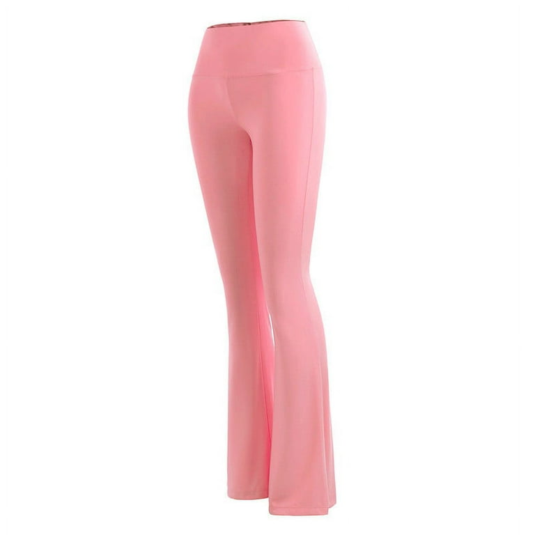 HAPIMO Women's Sports Yoga Leggings Flare Pants Summer Discount Breathable  Sale Solid High Elastic Waist Trousers for Girls Fashion Stretch Fit Hot  Pink XL 
