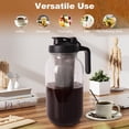 thumbnail image 5 of QHH Cafetera fría, jarra de boca ancha de 64 oz con filtro de acero inoxidable, tapa con mango de pico vertedor, jarra de vidrio resistente hermética y a prueba de fugas para café helado y té limonada, 5 of 5