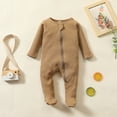 thumbnail image 3 of 0-6M Newborn Baby Footie Pajamas Zipper Front Infant Cotton One-piece Sleeper Pjs Newborn Footed Sleep Play, 3 of 4