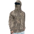 thumbnail image 2 of Men's Breathable UPF 50 Sun Protection Outdoor Hoodie with Convertible Facemask & Thumbholes XL Gray, 2 of 4