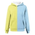 thumbnail image 2 of Women Hoodies Long Sleeve Oversized Hooded Sweatshirt Color Block Crop Top Shirt Workout Pullover with Pocket Women's Casual Long Sleeve Colorblock Pullover Hoodie Sweatshirt Top, 2 of 4