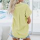 thumbnail image 3 of ¡Liquidación de ahorros de verano 2024! qucoqpe Camisas abotonadas para mujer, blusas de manga corta con cuello en V, túnicas casuales holgadas, blusas de color liso con bolsillos, 3 of 5