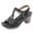 Black, variant on Lovskoo 2024 Women's Chunky Block Heel Sandals Open Toe T-Strap Heels Pumps Metal Buckle Comfortable Oversized Sandals Black