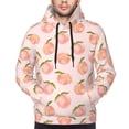 thumbnail image 2 of Bingfone Peach With Leaves Men's Drawstring Hoodie Long Sleeve Pocket Sweatshirts-4X-Large, 2 of 6