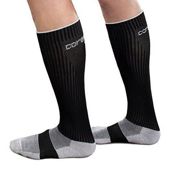 Therafirm Black Core-Sport Compression Socks 15-20 Mmhg Size Large NEW