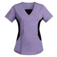 thumbnail image 2 of Fanxing Scrub Tops for Women V Neck Scrubs with Pocket Nurse Uniform Purple,M, 2 of 2