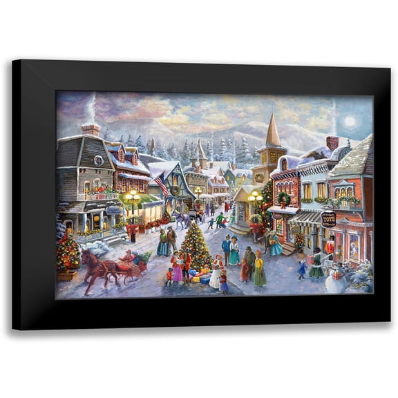 Victorian Christmas Village 14x11 Black Modern Framed Museum Art Print Titled - Boehme, Nicky