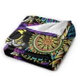 thumbnail image 2 of DouZhe Ultra-Soft Micro Fleece Lightweight Flannel Bed Blanket, Skull Aztec Ethnic Triditional Print Cozy Warm Throw Blankets, 50"x40", 2 of 7