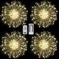 thumbnail image 1 of Luces decorativas de fuegos artificiales, luces LED de explosión, luces navideñas de 200 LED, cadena de alambre de cobre, caja de batería, control remoto, resistencia al agua IP67, 1 of 5