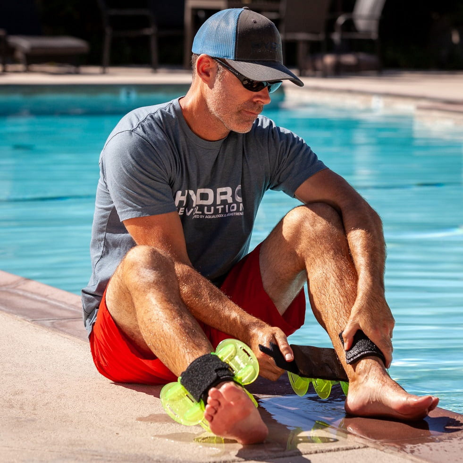 Aqualogix Smoke (Medium Resistance) Aquatic Hybrid Fin Set - Lower/Upper Body Pool Exercise Fins - Water Leg Weights - Includes Link Online Pool Workout (Fins Pair)