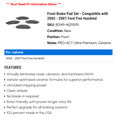 thumbnail image 2 of Front Brake Pad Set - Compatible with 2005 - 2007 Ford Five Hundred 2006, 2 of 2