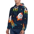 thumbnail image 3 of Lsque Spaceships and Stars Pattern Casual Men's Hoodie,Hooded Sweatshirt with Kangaroo Pocket,Pullover Hoodie-XX-Large, 3 of 7