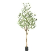 Nafresh 7FT Tall er Style Artificial Olive Tree, Realistic Faux Olive Plant for Indoor Décor