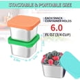 thumbnail image 4 of 6Pack 6oz Stainless Steel Snack Containers, Easy Open Leak Proof Metal Snack Containers with Silicone Lids, Stackable Metal Lunch Box for Travel, 4 of 6