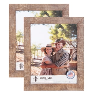 DII Distressed Wooden Picture Frame 5x7 - Rustic Farmhouse Style In Stonewash Blue, With Glass & Easy Display