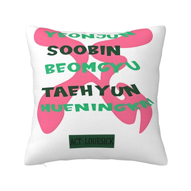 Funda de almohada súper suave Tomorrow X Together con cremallera para dormitorio, sofá, sillón, fundas de almohada mullidas y acogedoras para todas las estaciones, almohada cuadrada