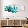 thumbnail image 3 of Elephant Stock Turquoise Dynamic Abstract Wall Art - Horizontal Multi Panel Canvas - Living Room Wall Decor - Abstract Multi Panel - Teal And Turquoise Decor - 55" x 24", 3 of 8