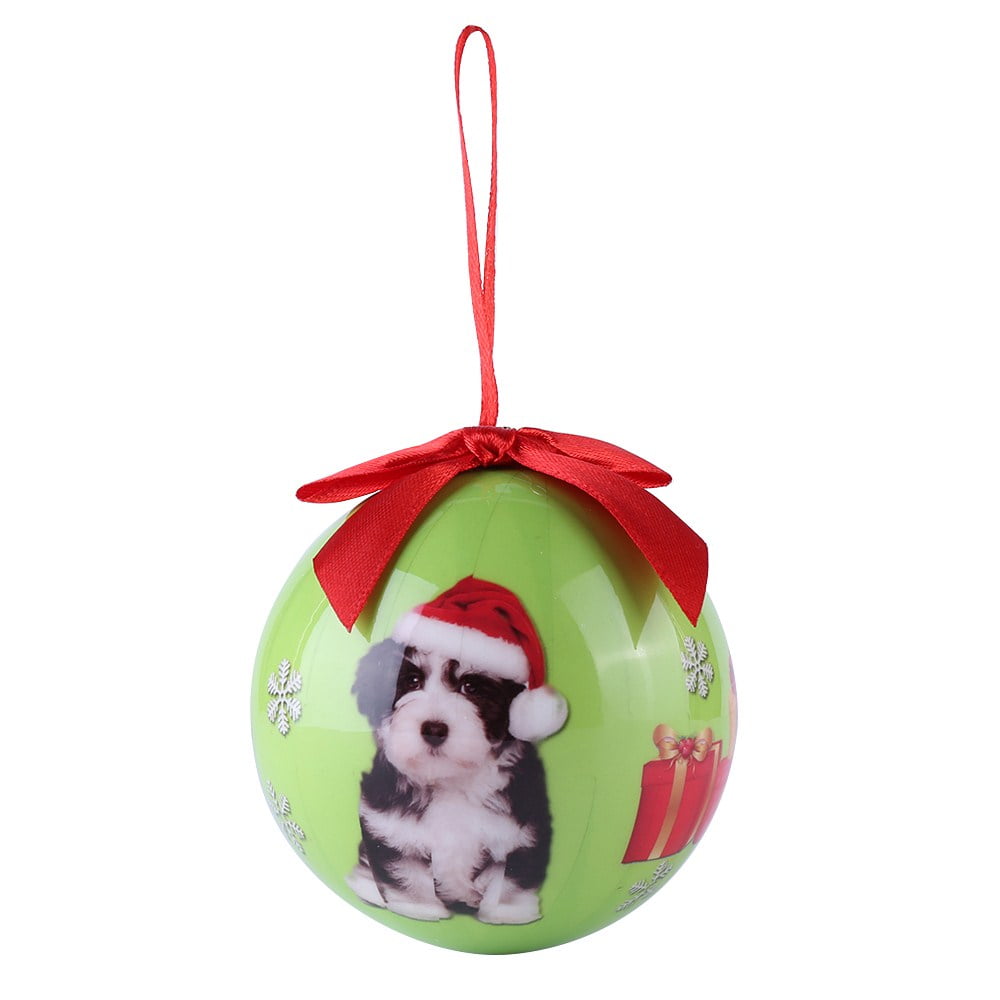 Roxie Christmas Dog Ball Ornaments Shatterproof Christmas Tree Decorations Large Hanging Ball Pendants with String for Xmas Tree, Holiday Wedding Party Decoration (GREEN)