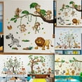 thumbnail image 6 of Cartoon Jungle Animal Wall Sticker For Kid Room Boy Bedroom Decor Children Nursery E Smile Home, 6 of 9