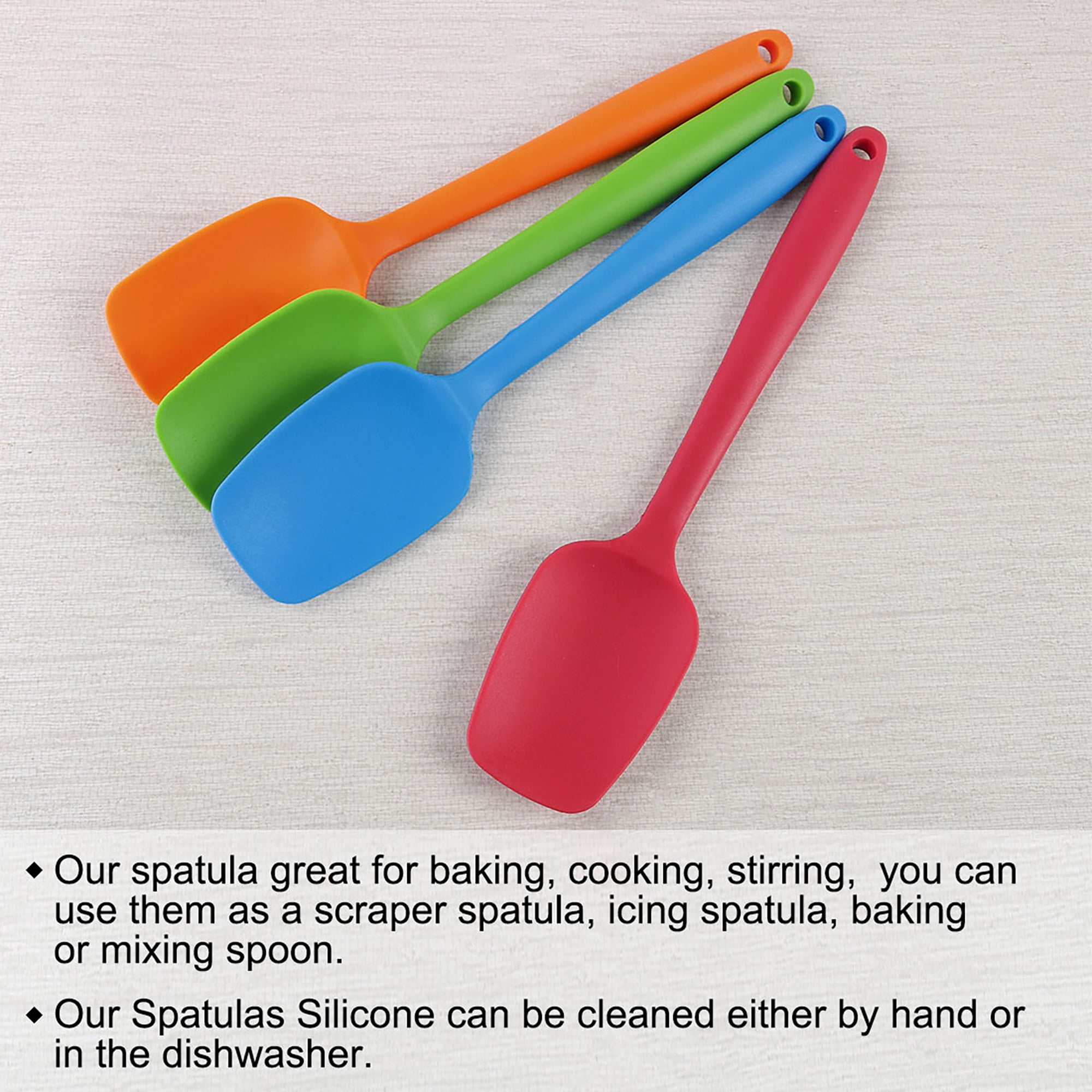4pcs Kitchen Cooking Silicone Spatula Heat Resistant Flipping Rubber