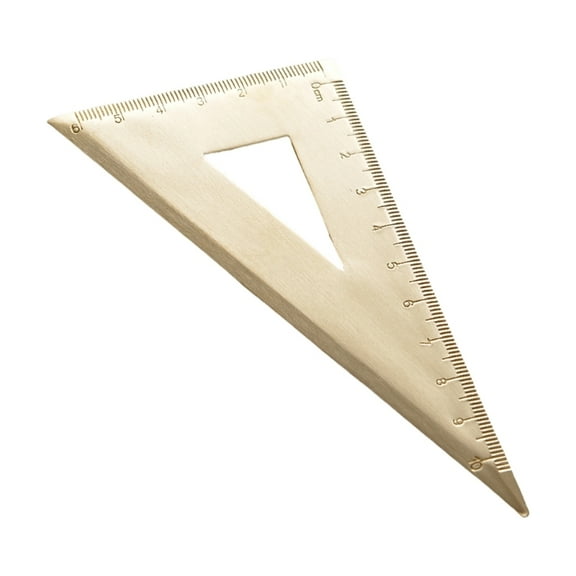 Vintage Brass Triangular Ruler Geometry Scale Ruler Math Semicircle Protractor Stationery Precision Measuring Tool