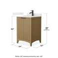 thumbnail image 3 of Wyndham Collection Wcf9191-24S-Qtz-Unsmxx Palmilla 24" Free Standing Single Basin Vanity, 3 of 6