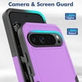 thumbnail image 2 of for Google Pixel 9 / 9 Pro Back Case, Luxury Ultra Slim PC + TPU Double-Layer Anti-Fall Shockproof Drop Protective Lightweight 2 In 1 Phone Case Cover for Google Pixel 9 / 9 Pro, Purple, 2 of 5