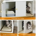 thumbnail image 6 of Large Cat Litter Box Enclosure with 2 Storage Shelves, Wooden Litter Box Furniture, Hidden Litter Box Furnitue with Scratching Pad, Sturdy and Solid, 31.5"L x 17.9"W x 47.2"H, White WD82MW01, 6 of 9