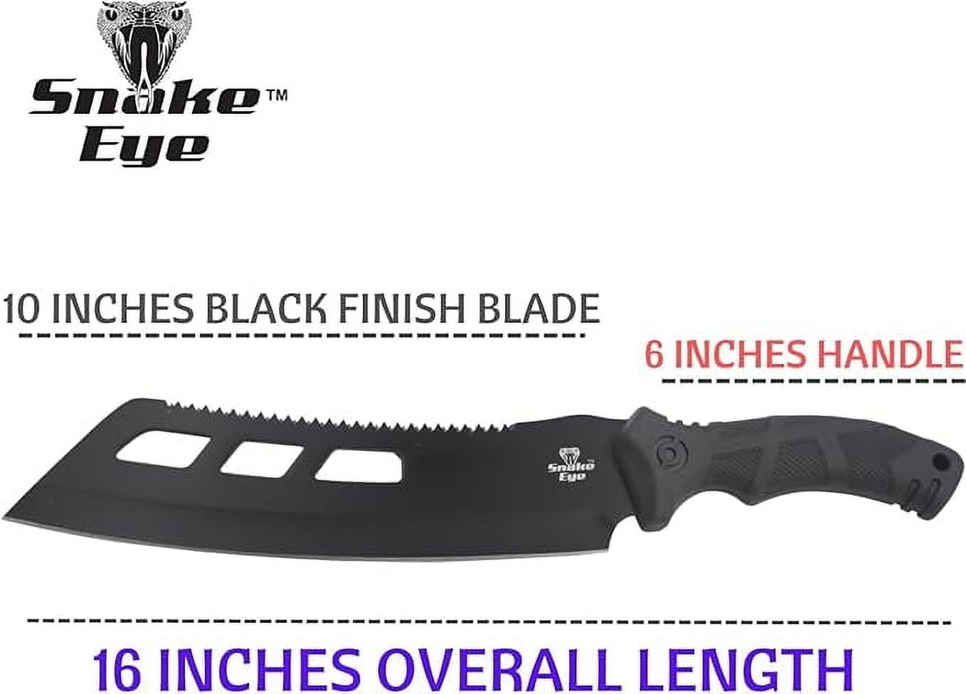 Snake Eye Tactical Saw-back Teeth Hunting Knife - 10 inches Sheepfoot Blade For Outdoor Use