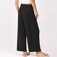 thumbnail image 4 of HKYNLAG Womens Wide Leg Palazzo Pants Summer Beach High Waisted Cropped Flowy Pants 2026 Dressy Casual Trousers with Pockets Black M, 4 of 5