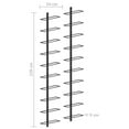 thumbnail image 4 of Pemberly Row 2 Pc 20 Bottles Metal Wall-Mounted Wine Racks in Black, 4 of 6
