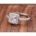 thumbnail image 2 of Bow Jewel 1.57 Ct Princess Cut Lab Created Diamond Anniversary Ring - Engagement Wedding Ring - Wedding Breathtaking Halo Ring for Women's - Forever Wedding Ring for Her - Handmade Jewelry, 2 of 8