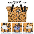 thumbnail image 2 of Tote Bag for Women - Orange Witch Hat Halloween Pattern Shoulder Bag - Large Utility Work Duffle Bag with Zipper Handbag for Travel, Work, Sprots, 2 of 5