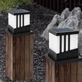 thumbnail image 4 of Lámpara de pilar solar de borde, lámpara de pilar impermeable para exteriores, lámpara de pared de villa, lámpara decorativa para patio y paisaje, 4 of 4