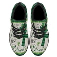 thumbnail image 2 of St Patrick's Day Irish Shamrock Clover Not Lucky JuStBlessed Shoes Sneakers Black Size 4, 2 of 7
