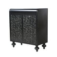 thumbnail image 5 of Art Accent Storage Cabinet with 2 Doors, Distressed Steel Sideboard & Embossed Pattern, 75 lbs Shelves, Entryway, Living Room, Dining Room, Antique Black, 5 of 11