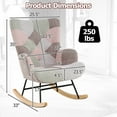 thumbnail image 3 of Gymax Nursery Rocking Chair Upholstered Boucle Fabric Nursing Armchair w/ Ergonomic Armrests, 3 of 9