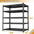 thumbnail image 2 of Basement Garage Shelf Metal Shelving 2500LBS Storage Shelves 63" H x 16" W x 35.5" D Adjustable Metal Shelves for Storage Garage Shelving Heavy Duty for Warehouse Black 5-Tier, 2 of 8
