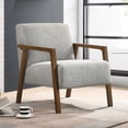 thumbnail image 4 of Omax Decor Fletcher Solid Wood & Fabric Upholstered Lounge Accent Chair in Gray, 4 of 7
