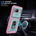 thumbnail image 4 of KOMI Case for Pixel 8, Slide Lens Protective Case Shockproof Impact Resistant with Kickstand Cover Case for Google Pixel 8 Pink Green, 4 of 5