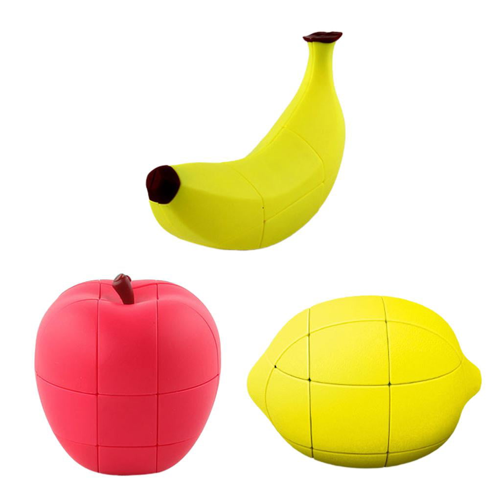 3x Fruit Apple Banana Lemon Fun Shape Toy Magic Cube Professional Educational 