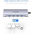 thumbnail image 5 of LENTION Hub USB C con HDMI 4K, 4 USB 3.0, Carga Tipo C Coatible con 2016-2023 MacBook Pro, Nuevo Mac Air y Surface, Chromebook, más, Adaptador de Controlador table (CB-C35, Gris pacial), 5 of 5