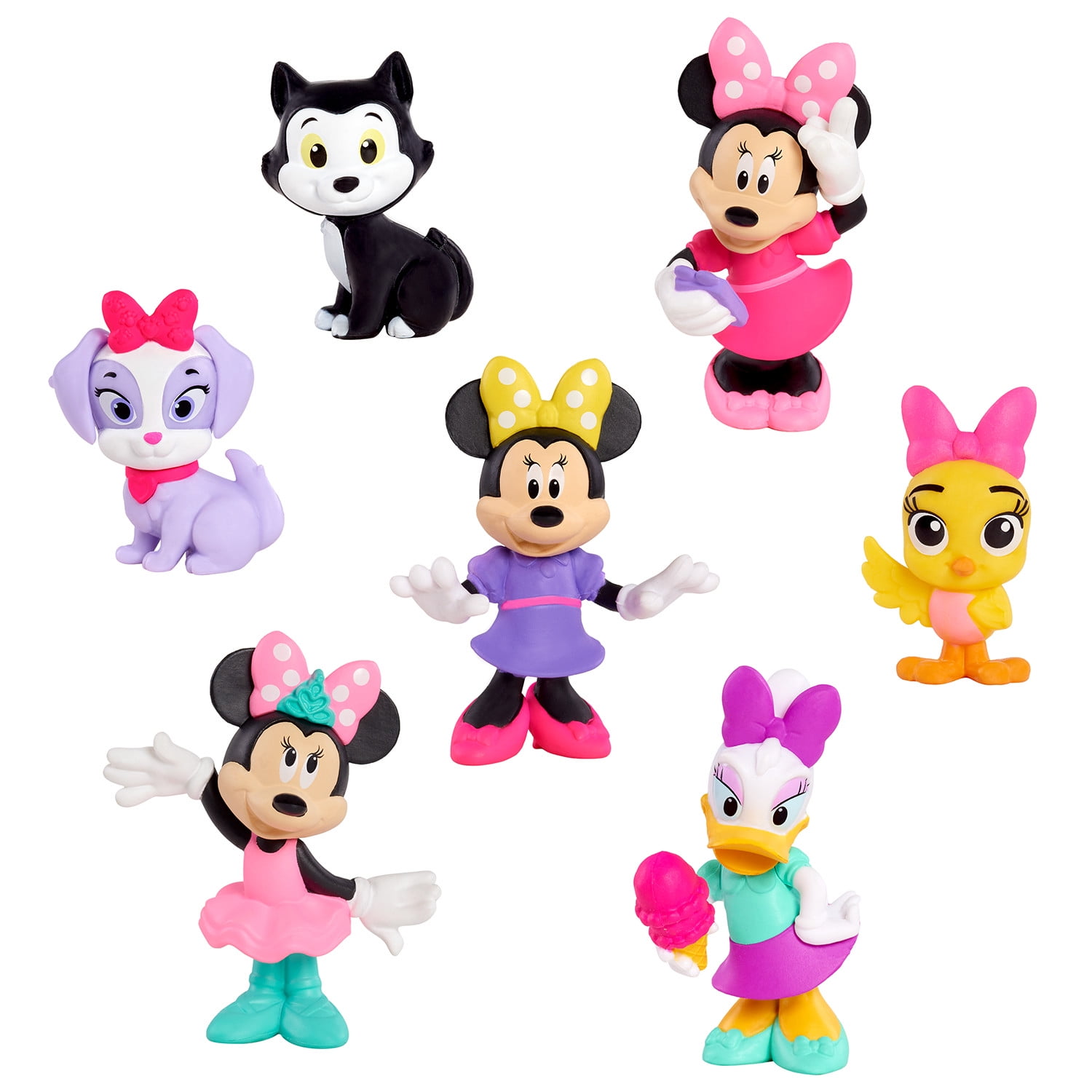 Disney Junior Minnie Mouse Polka Dot Pets Collectible Figures, Kids Toys for Ages 3 Up, Size: 3.07 inches; 2.16 inches; 3.0 Inches