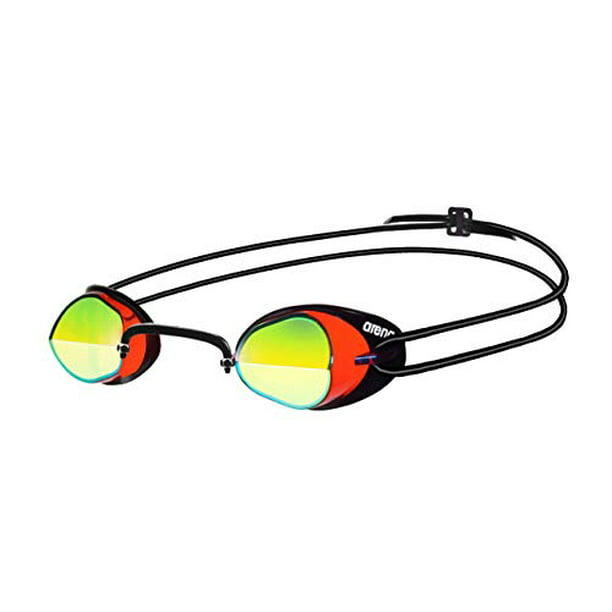 arena Swedix Swedish Swim Goggles for Men and Women, Red-Yellow-Black,  Mirror Lens